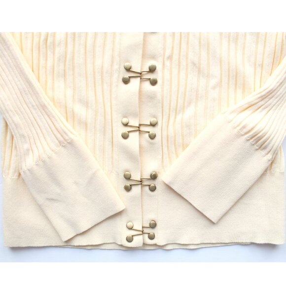 Dion Lee Hook Rib Cardigan / Size XS / Bleached Yellow Cropped - Picture 7 of 11
